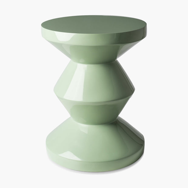 Olive Green Lacquered Accent Stool | Pols Potten Zig Zag