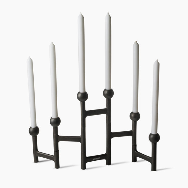 Candle Holder Folding Round Graphite Medium