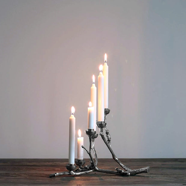 Candle Holder Twiggy With Squirrels Silver
