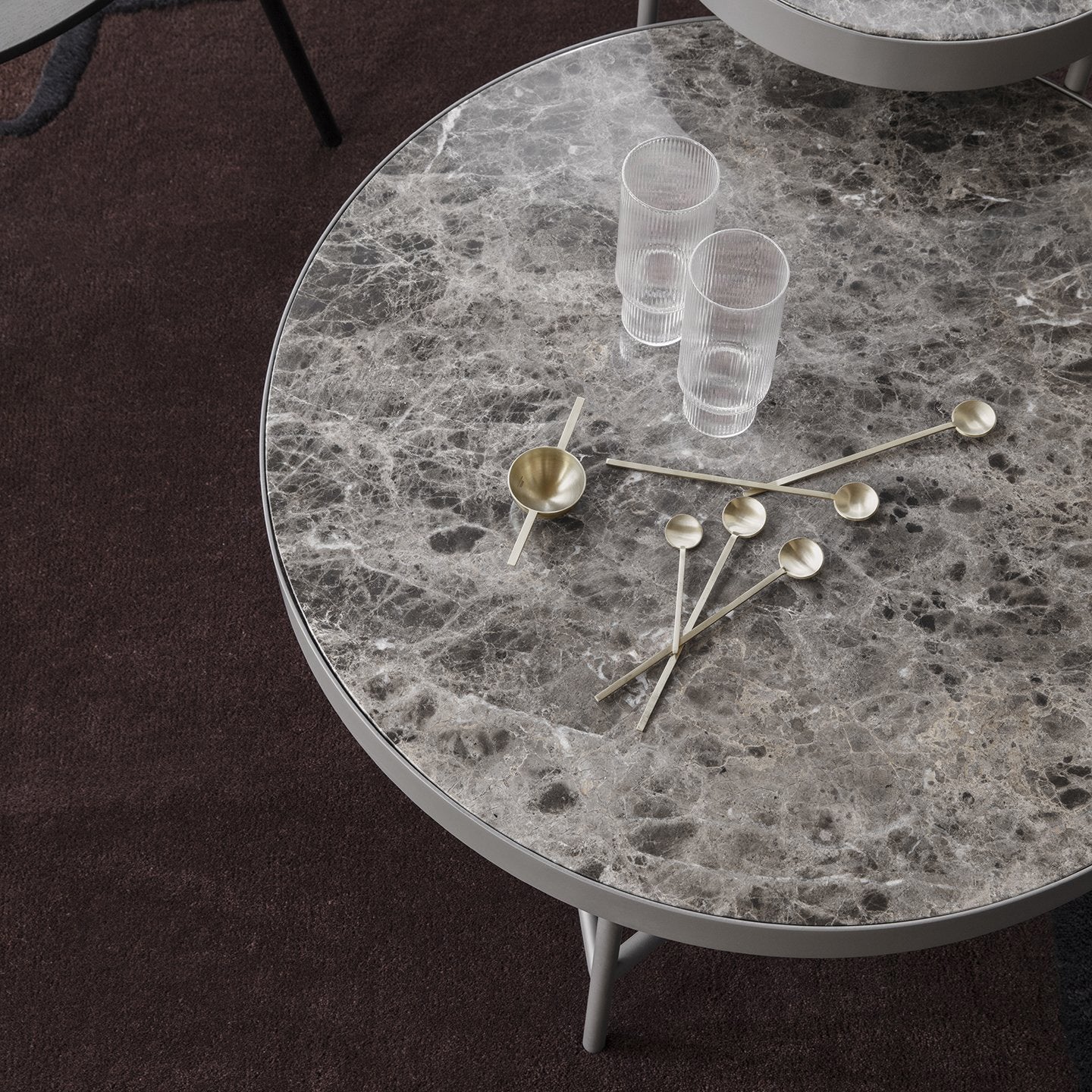 Marble Table - Brown - Large