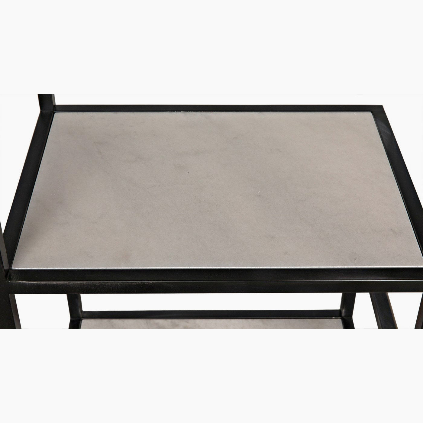 Alana Bookcase, Large, Black Steel with White Marble