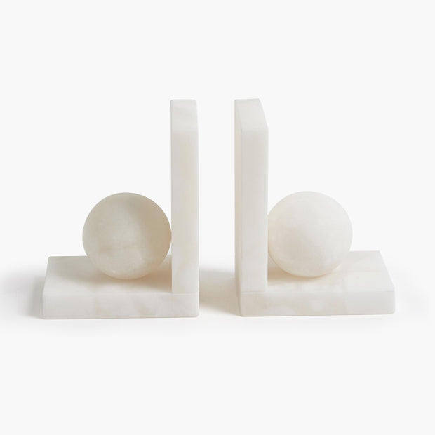Alabaster Ball Bookends-Pair  - Forom