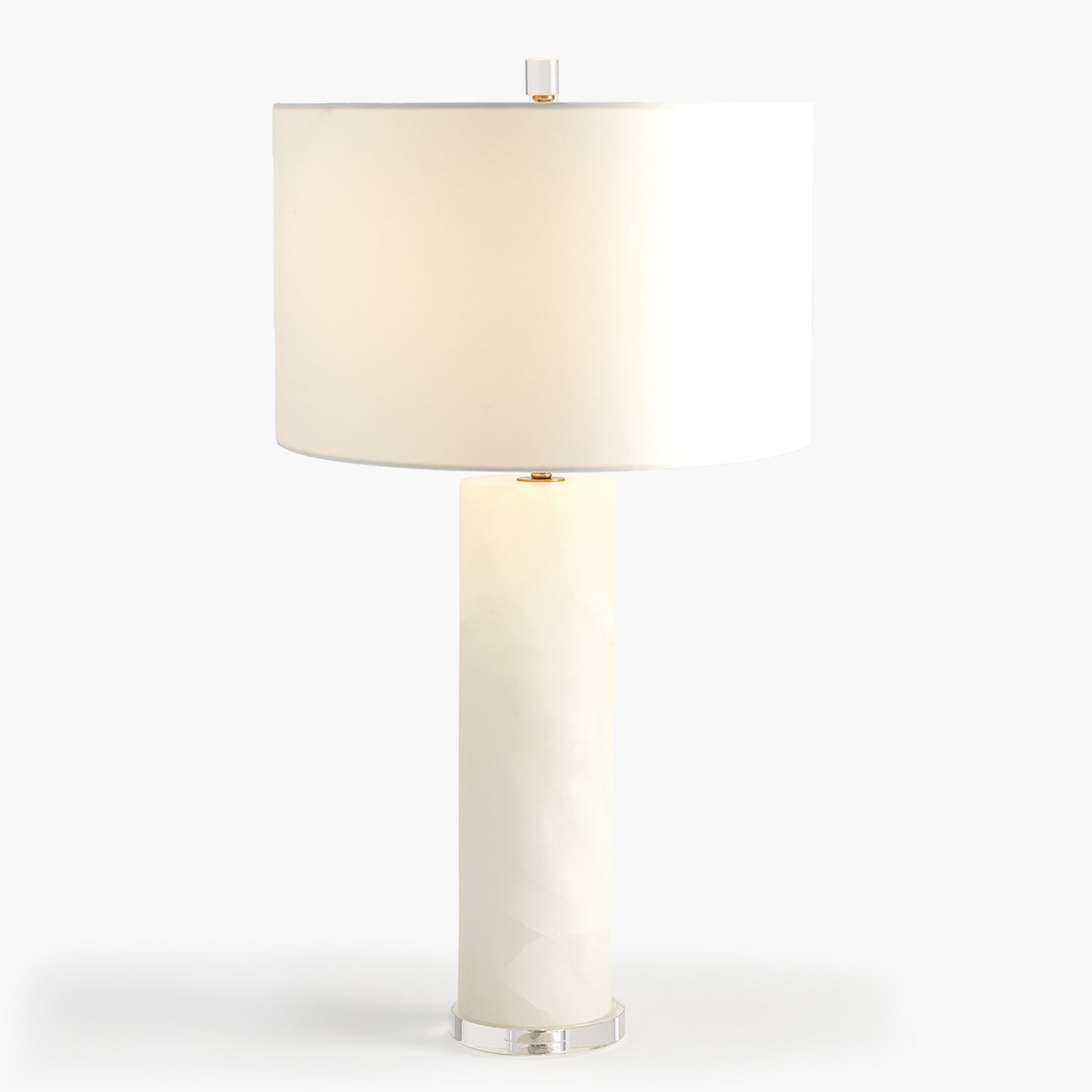 Alabaster Cylinder Table Lamp-Brass  - Forom