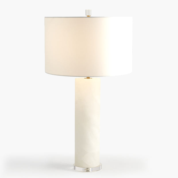 Alabaster Cylinder Table Lamp-Brass  - Forom
