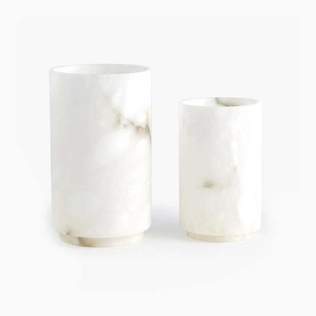 Alabaster Cylinder Vase White