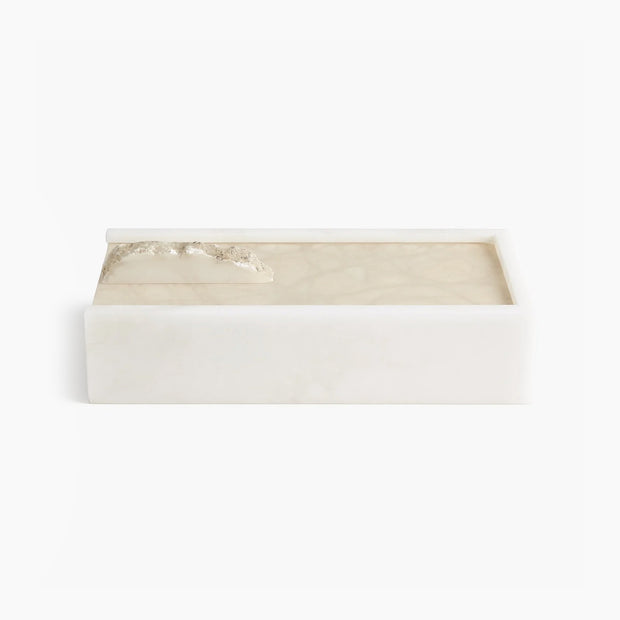 Alabaster Rectangle Box w/Rock Finial