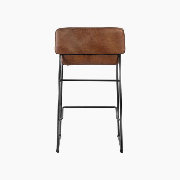 Amro Leather Counter Stool - Set of 2 - Tan