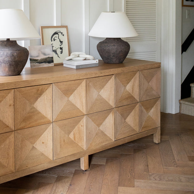 Aubree 3 Door Sideboard, Washed Walnut