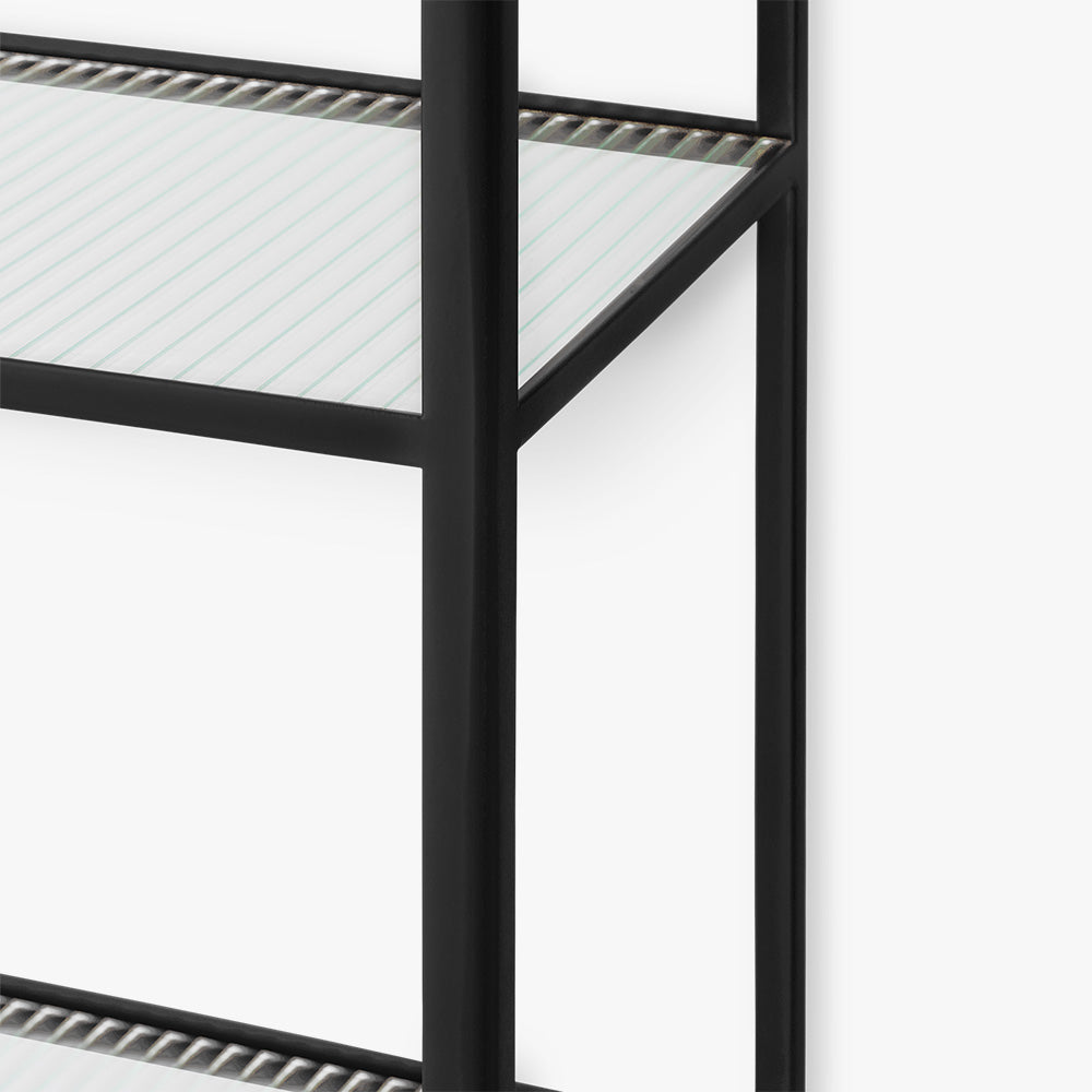 Haze Bookcase - Reeded glass - Black