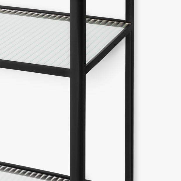 Haze Bookcase - Reeded glass - Black
