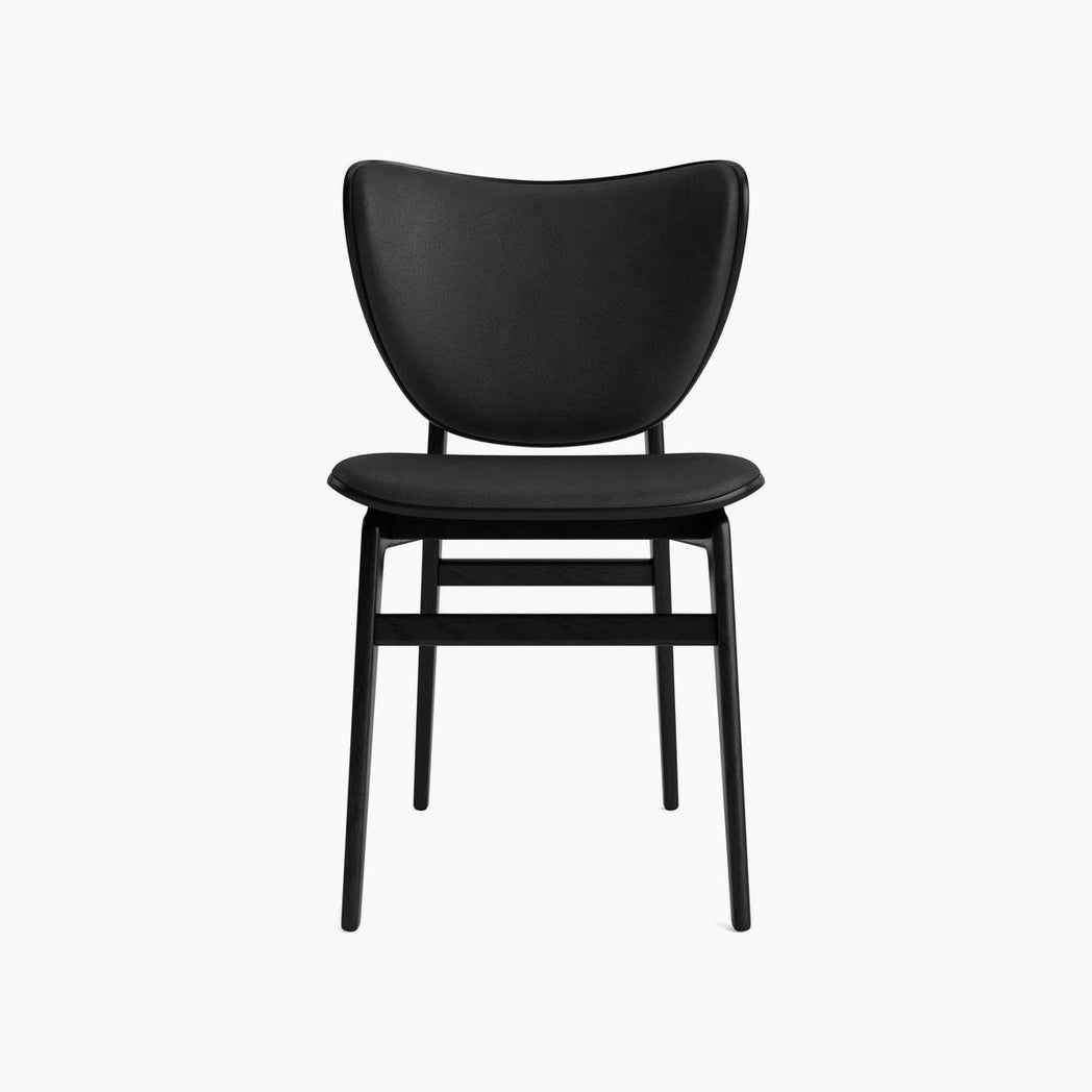 Elephant Chair - Leather Front Upholstery - Black Oak