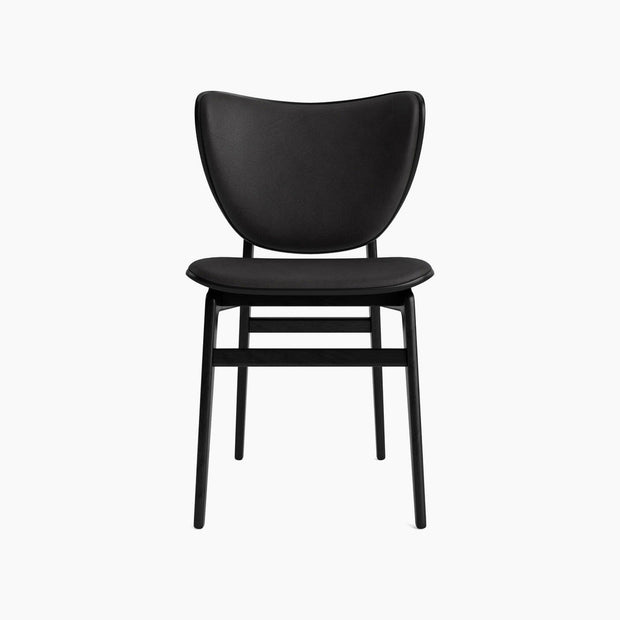 Elephant Chair - Leather Front Upholstery - Black Oak