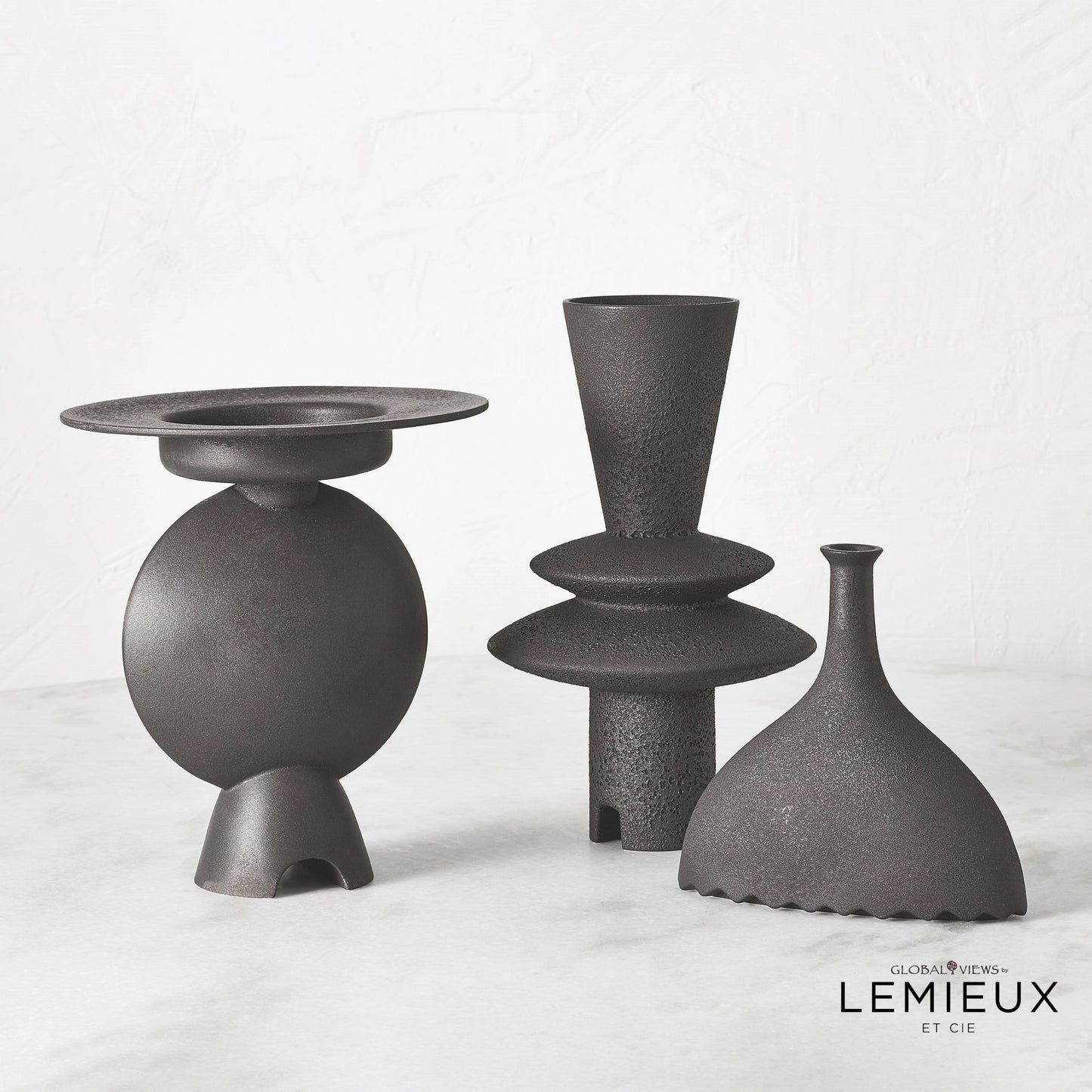 Lemieux Et Cie Camille Geometric Vase-Black