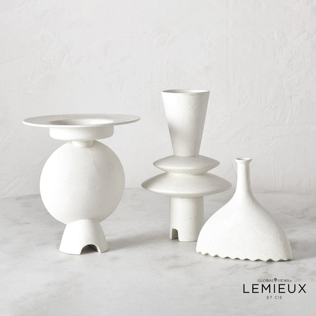 Lemieux Et Cie Noelle Geometric Vase-White