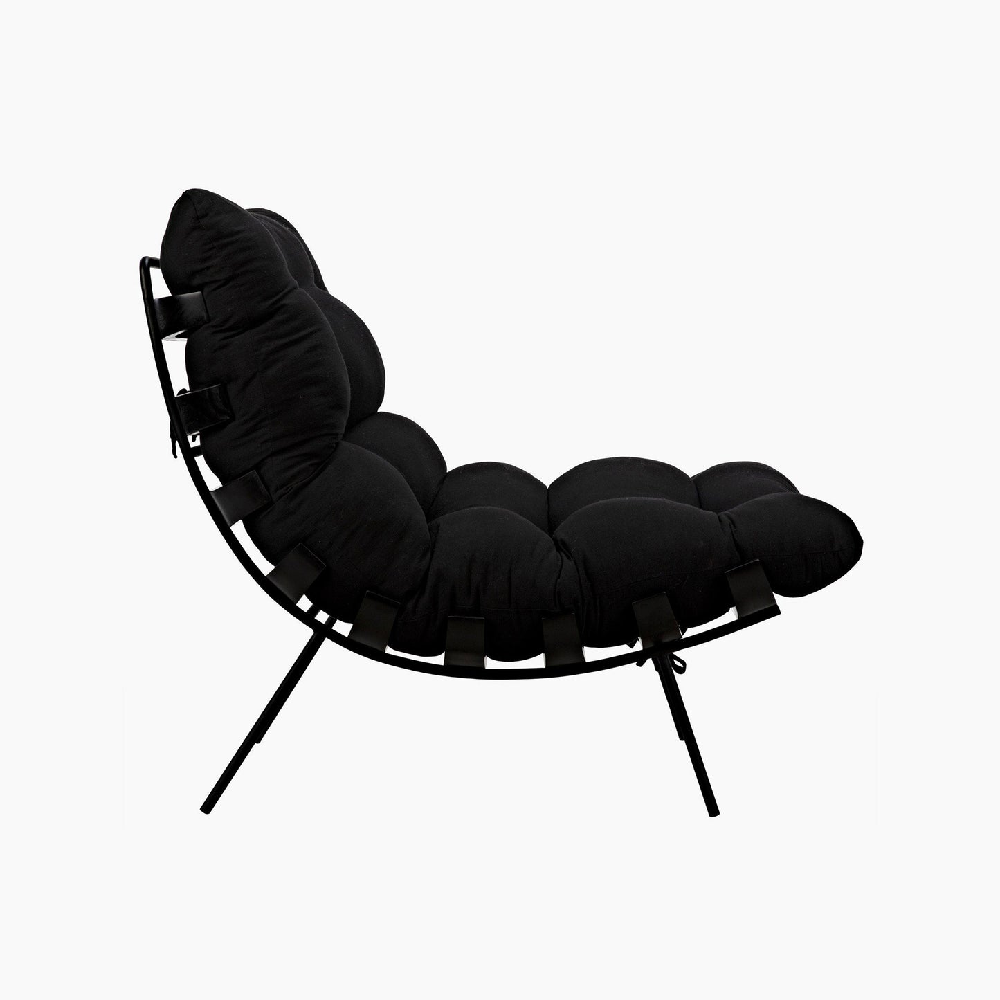 Diana Chair with Steel Legs, Charcoal Black