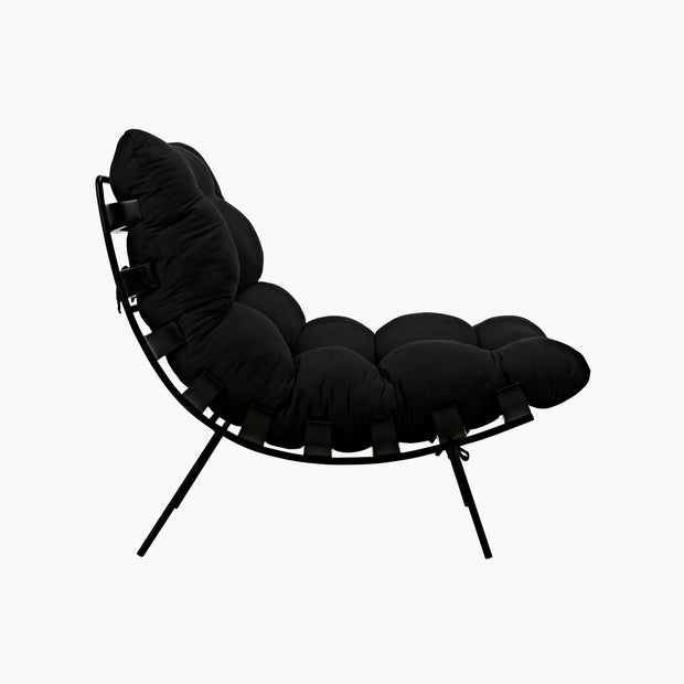 Diana Chair with Steel Legs, Charcoal Black