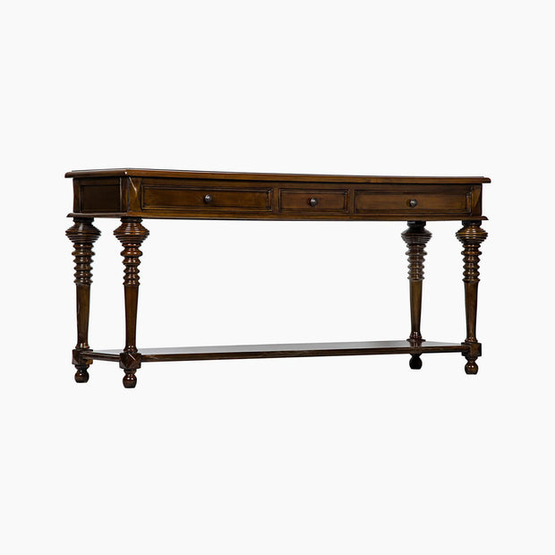 Kennedy Large Console Table, Distressed Brown