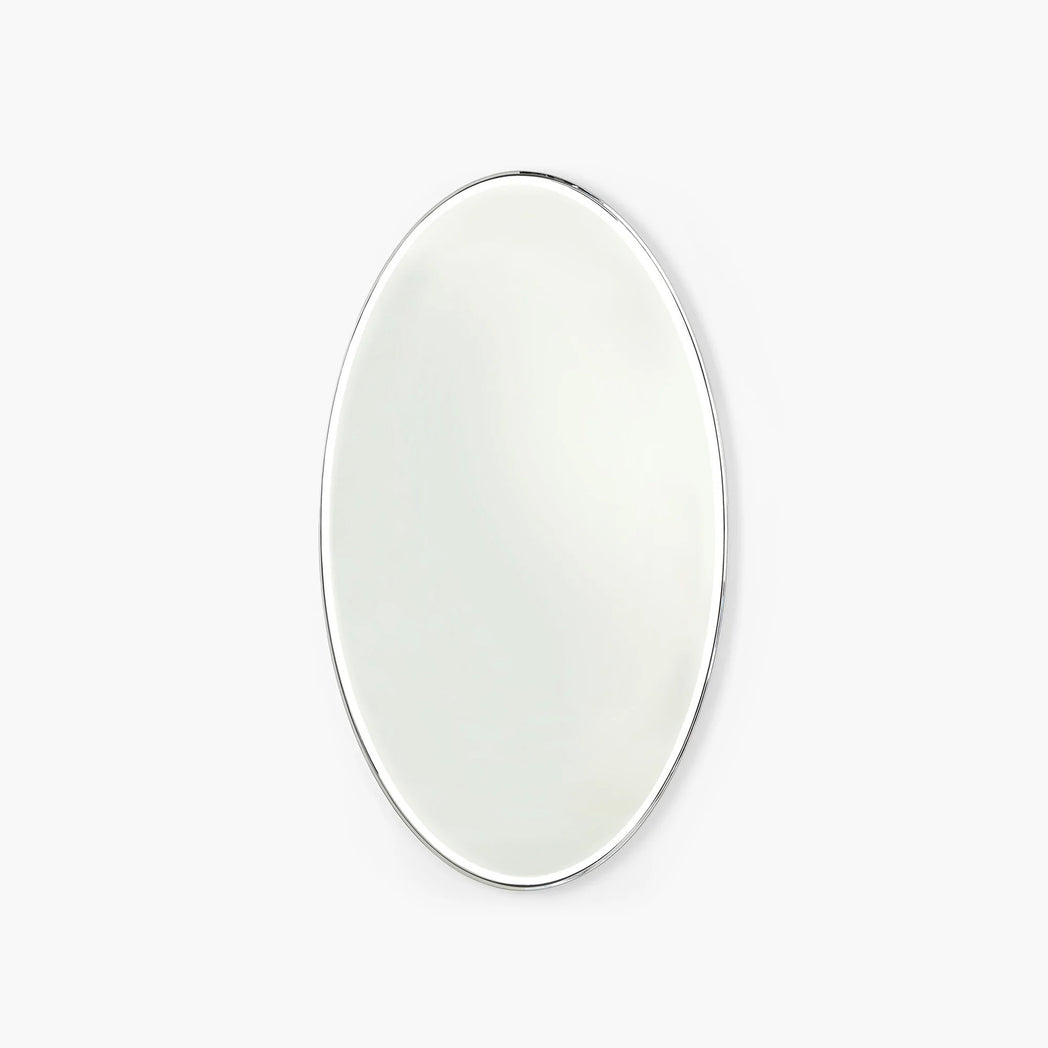 Elongated Oval Mirror-Nickel-Lg