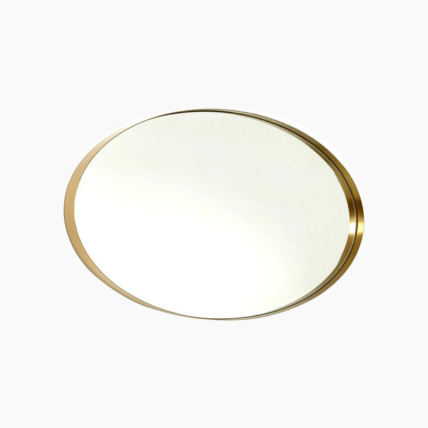 Elongated Oval Mirror - Brass