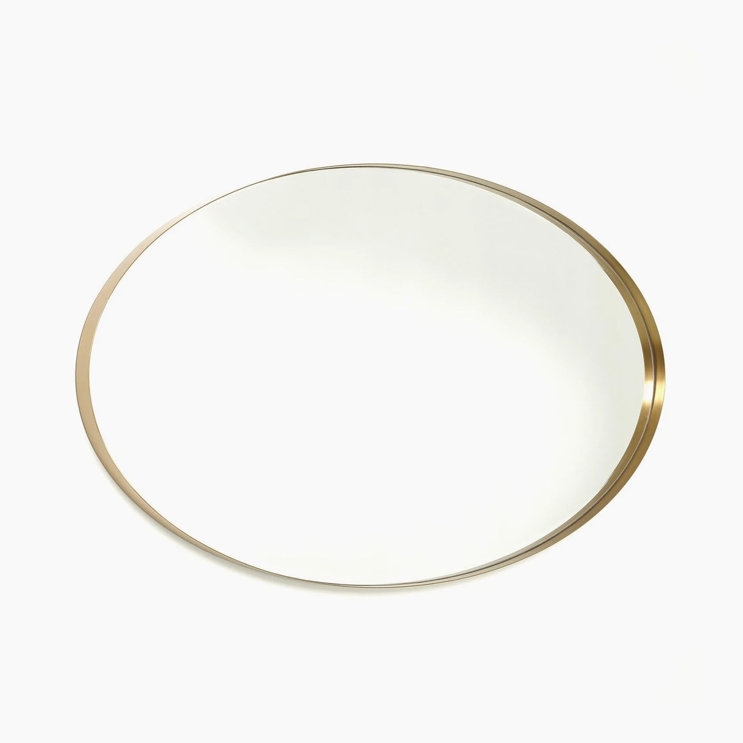 Elongated Oval Mirror - Brass