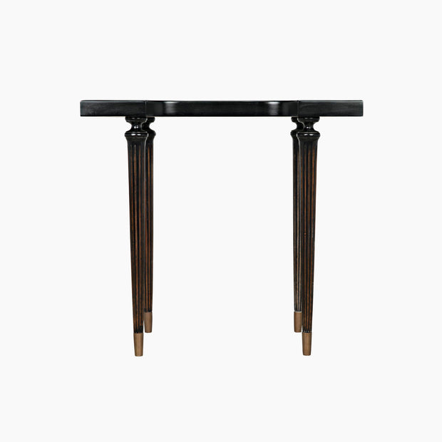 Everleigh Side Table, Hand Rubbed Black with Light Brown Trim