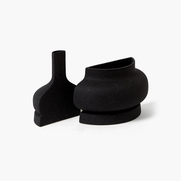 Flat Back Vase-Black Crust