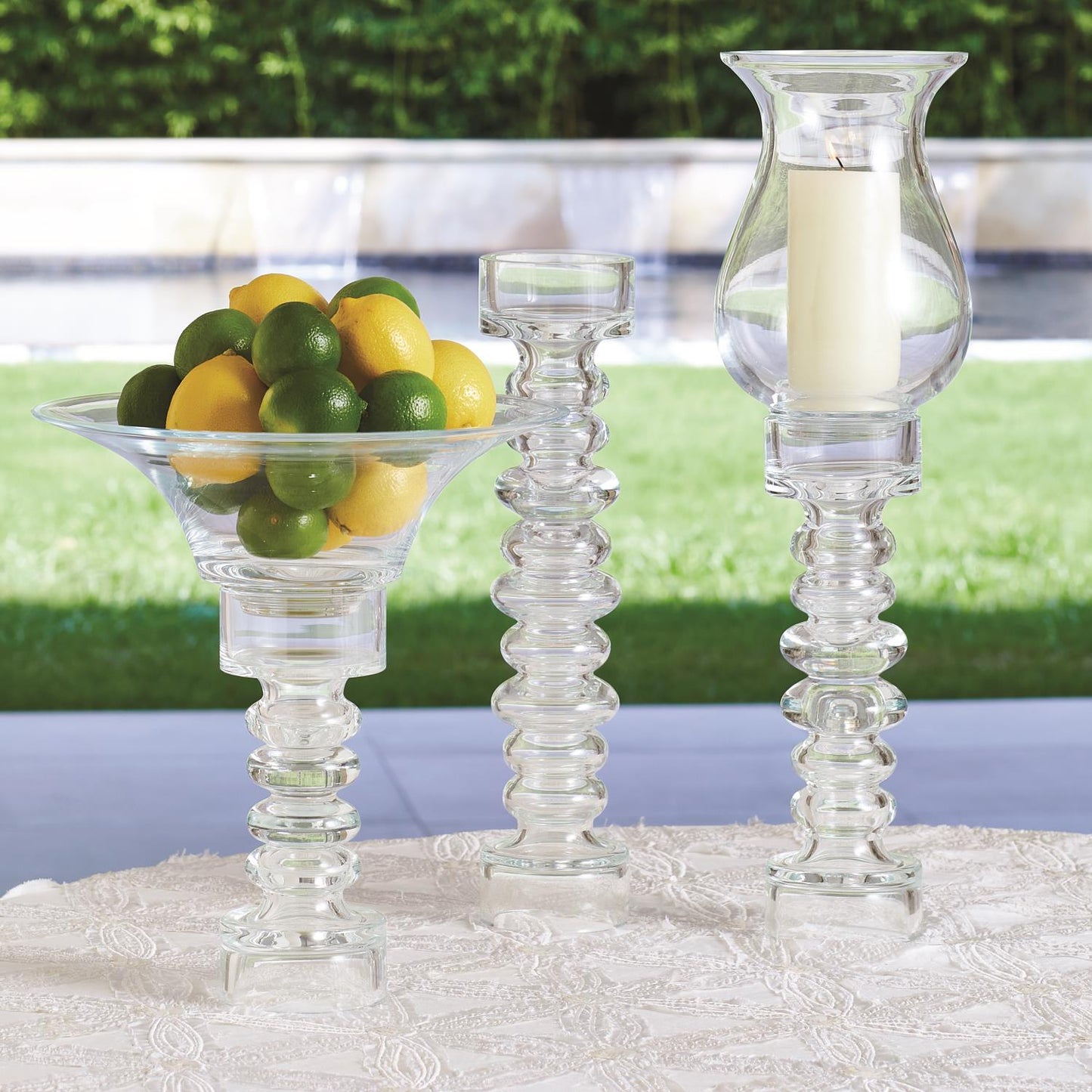 Glass Ribbed Candleholder/Vase freeshipping - Forom