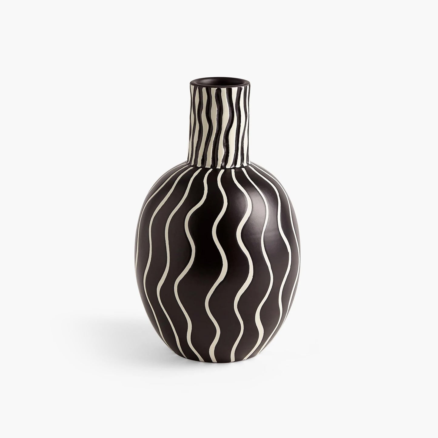 Graphic Gourd Vase-Black/White