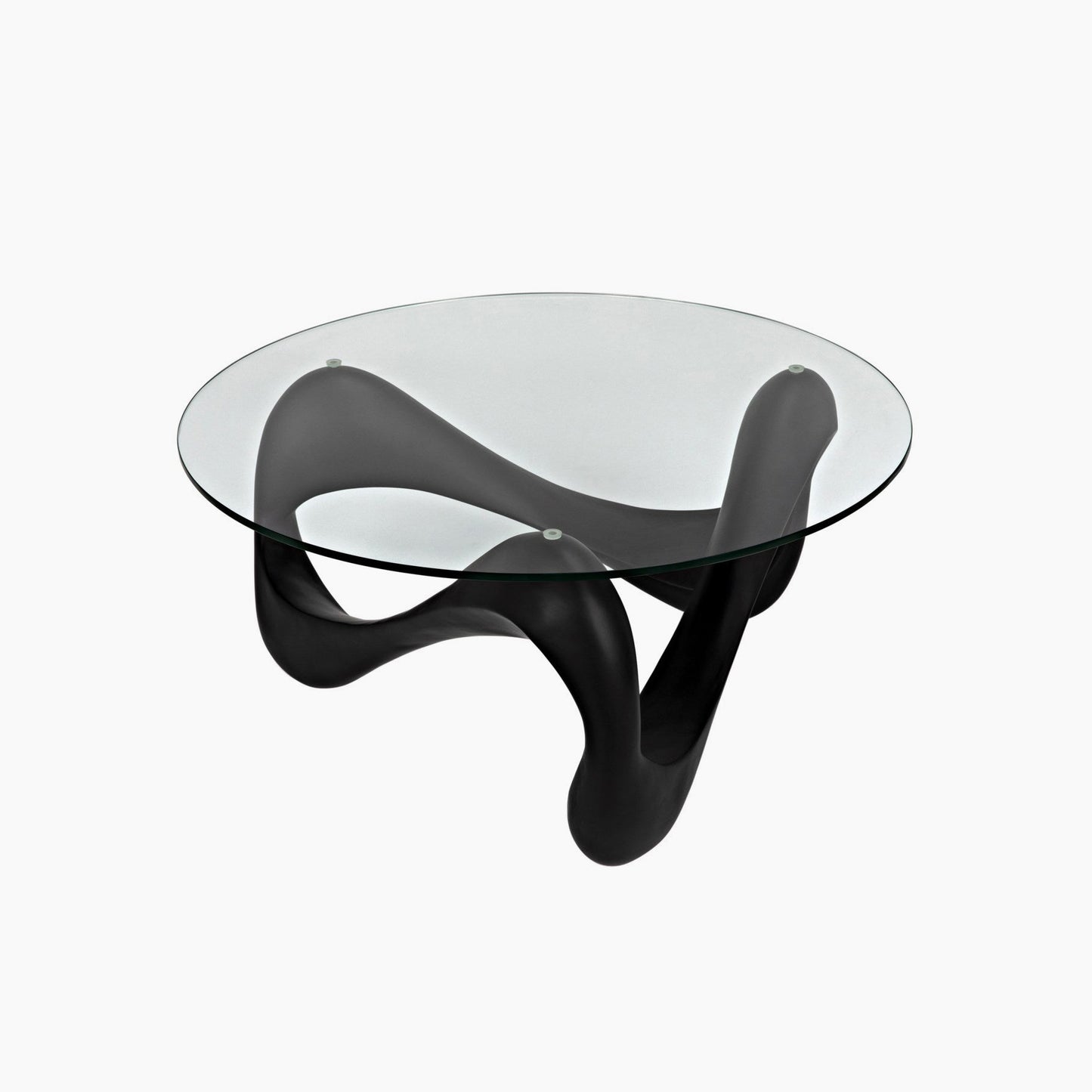 Harmony Coffee Table, Black Resin Cement with Glass