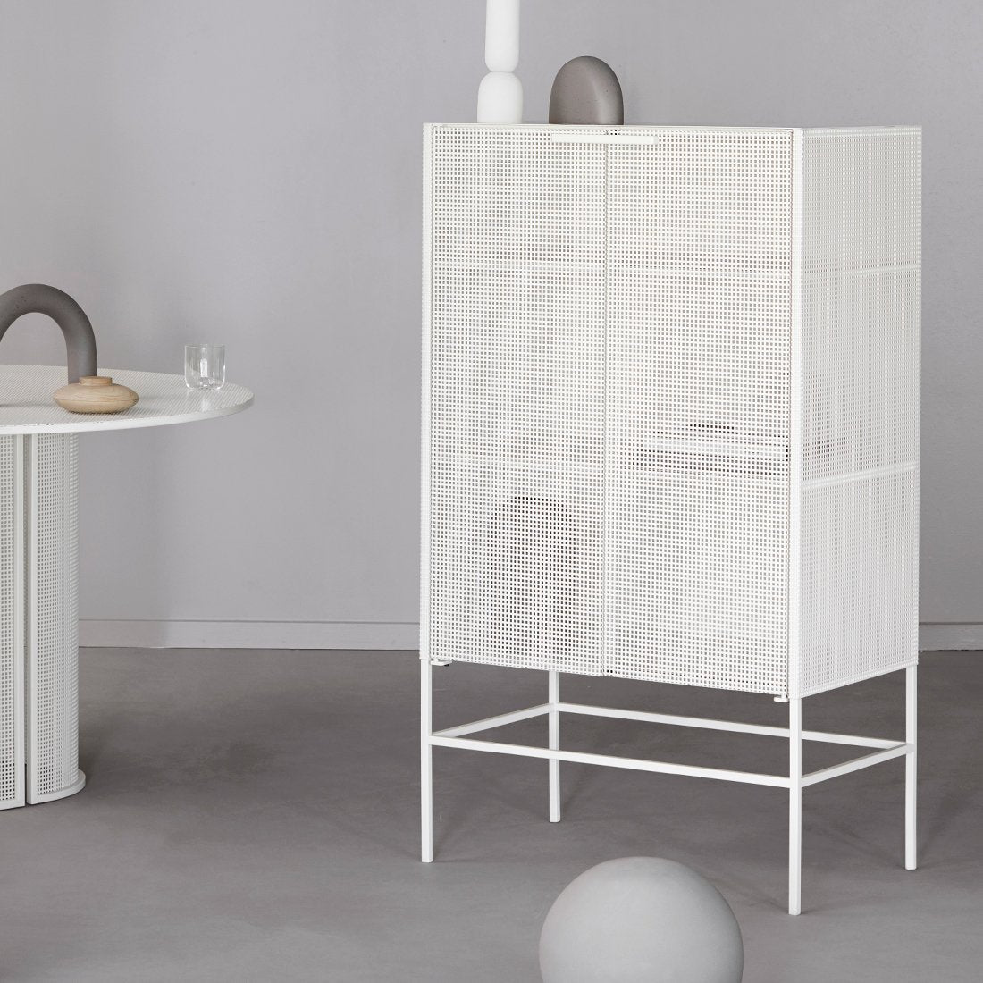 Kristina Dam Studio Grid Cabinet, Beige freeshipping - Forom