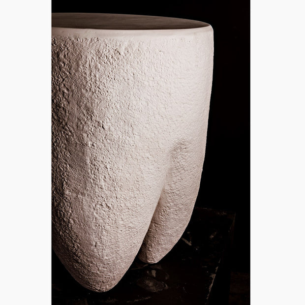Lilah Side Table, White Fiber Cement