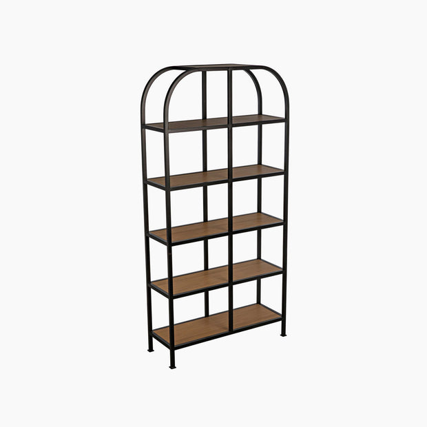 Millie Bookcase, Gold Teak and Steel