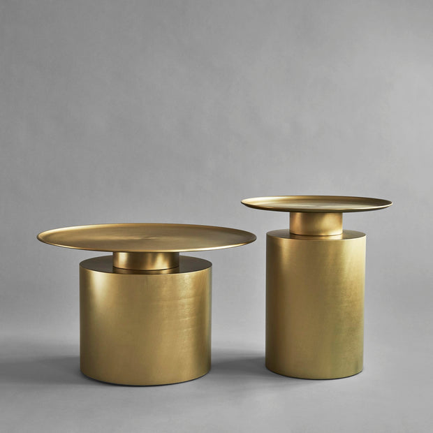 Pillar Side Table - Tall - Brass Antique