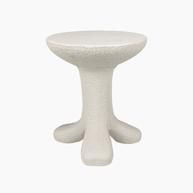 Presley Side Table, White Fiber Cement