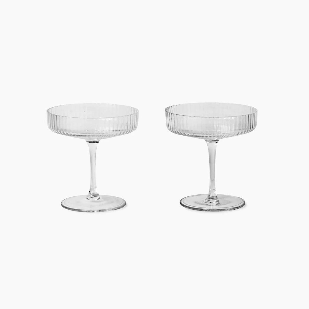 Ripple Champagne Saucer - Clear - Set of 2
