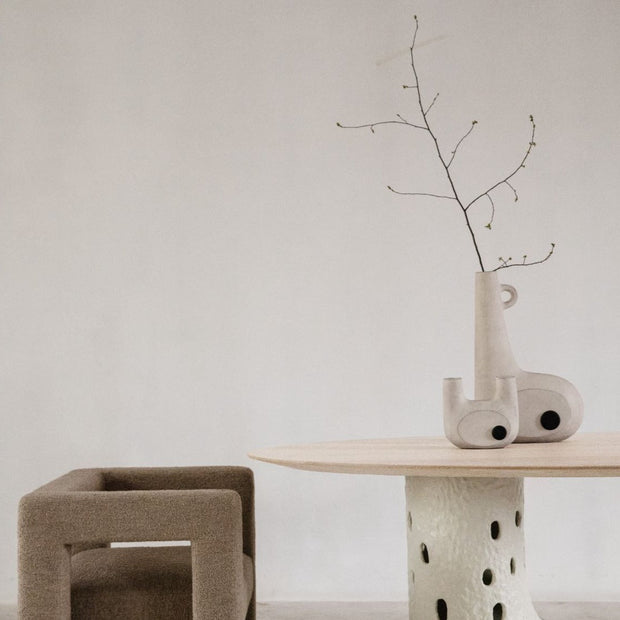 Tall Sculpted Vase Natural